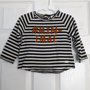 NWT Zara Baby #Mini -mal Stripe Long Sleeve knit Top 9-12m